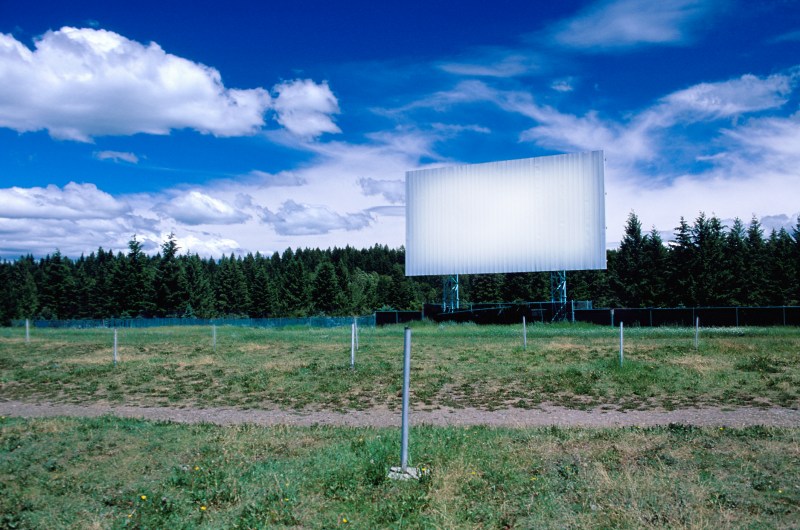Abandoned drive-in movie theater