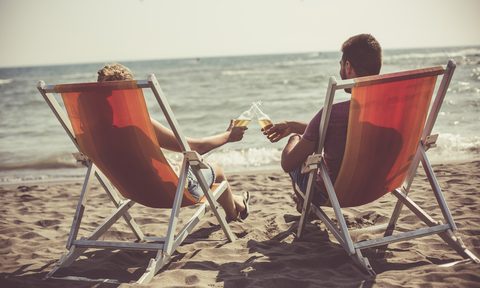 Friends relaxing at the beach