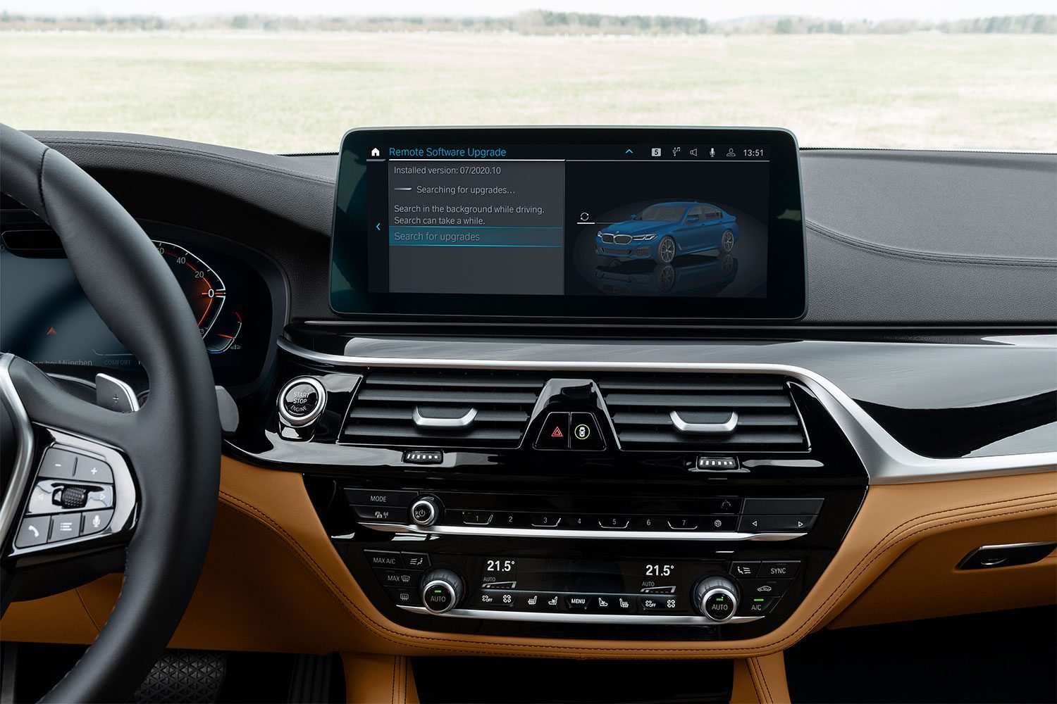 BMW console with digital display