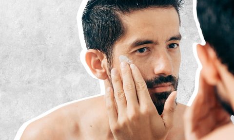 Man using a skincare product