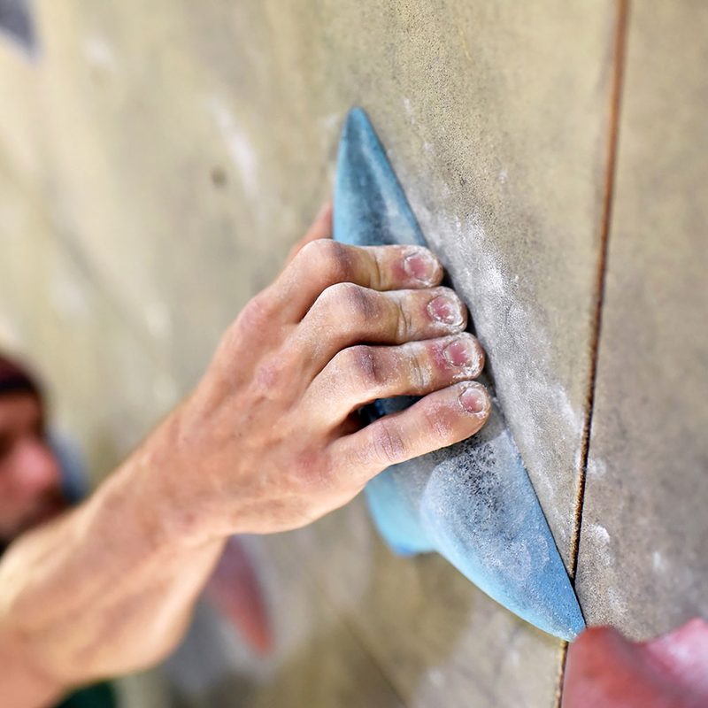 A man bouldering.