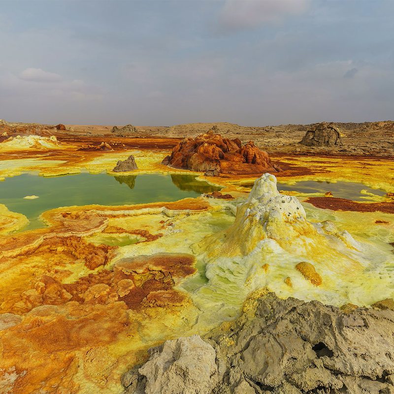 Colorful landscape of Dallol, Ethiopia.