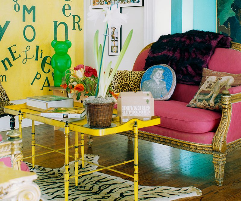 A wall painting in a living room.