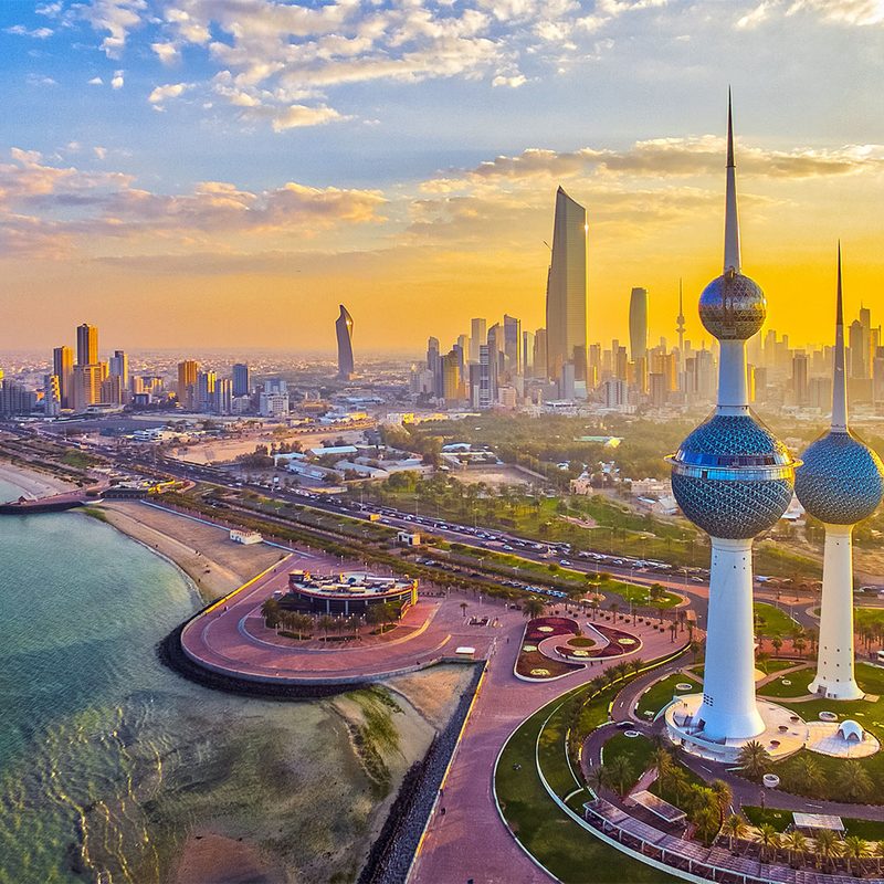 Aerial view of Kuwait City.