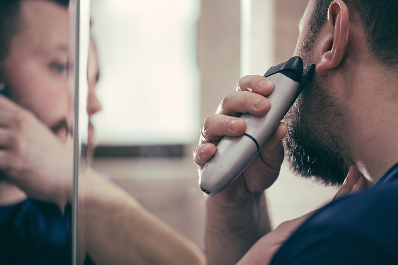 Man Shaving Beard