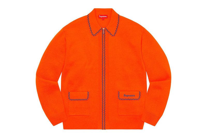 Orange zip-up sweater