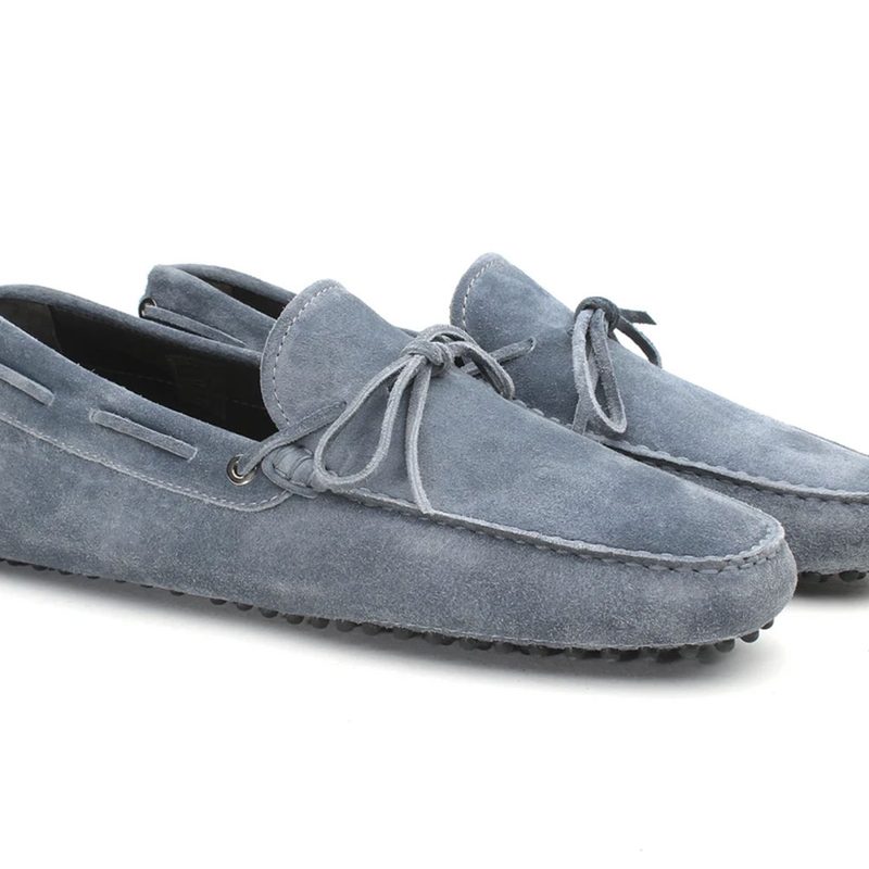 Aurelien Light Blue Suede Driving Shoes
