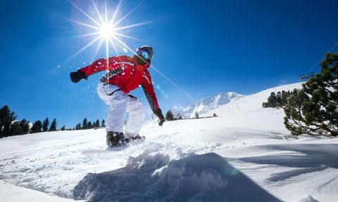 Goofy foot snowboard stance