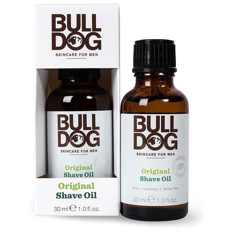 Bulldog Skincare Original Shave Oil on a white background.