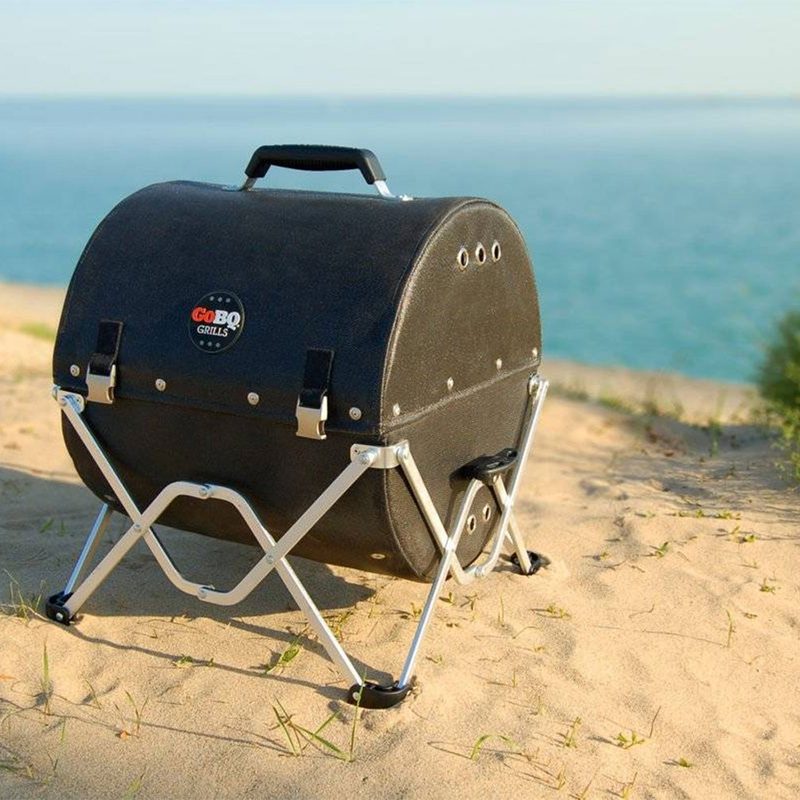 GoBQ Grill in use at the beach.