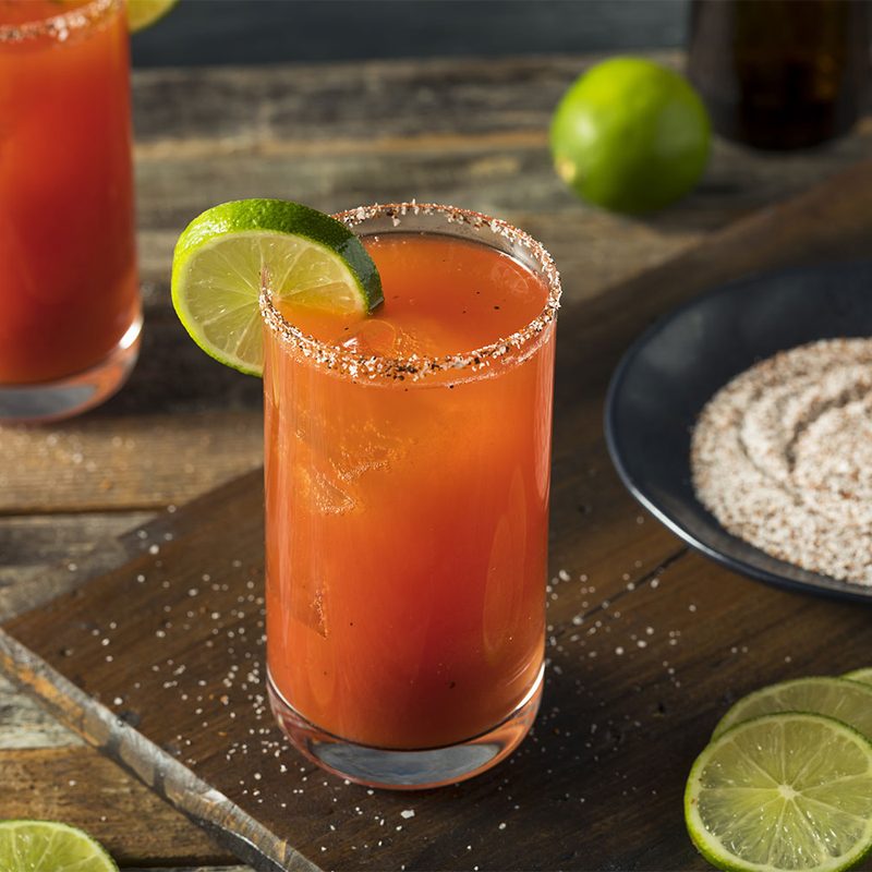 A Michelada cocktail.