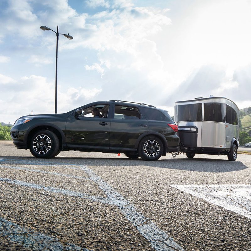 Car towing an RV