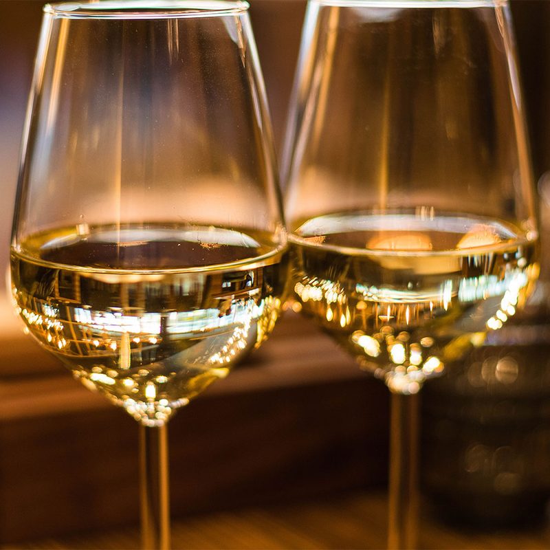 Two glasses of wine.