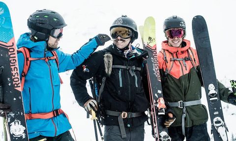 Three skiers