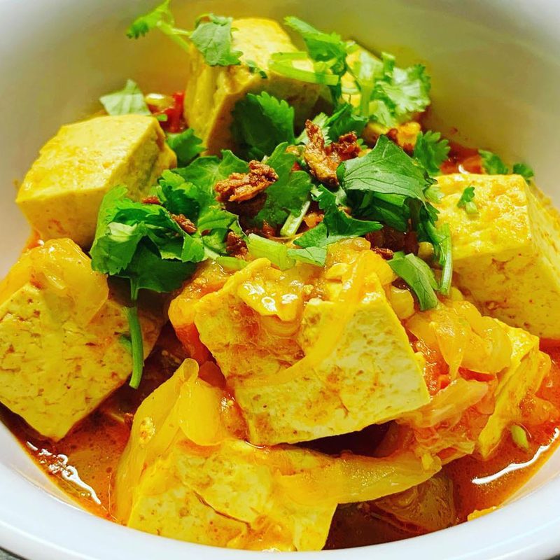 Tofu dish from Top Burmese in Portland, Oregon