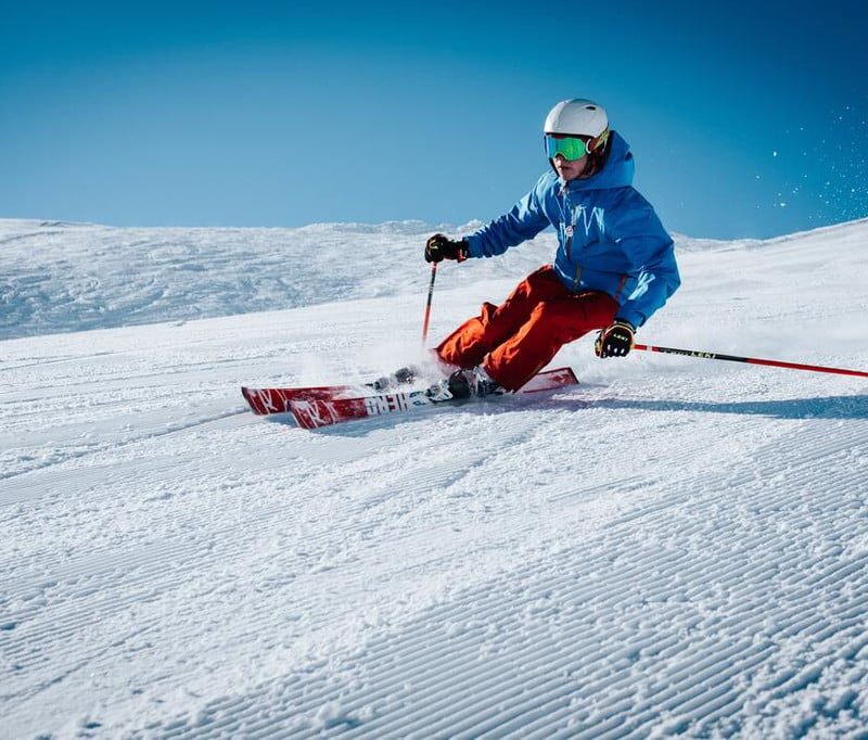 Person skiing down a slope