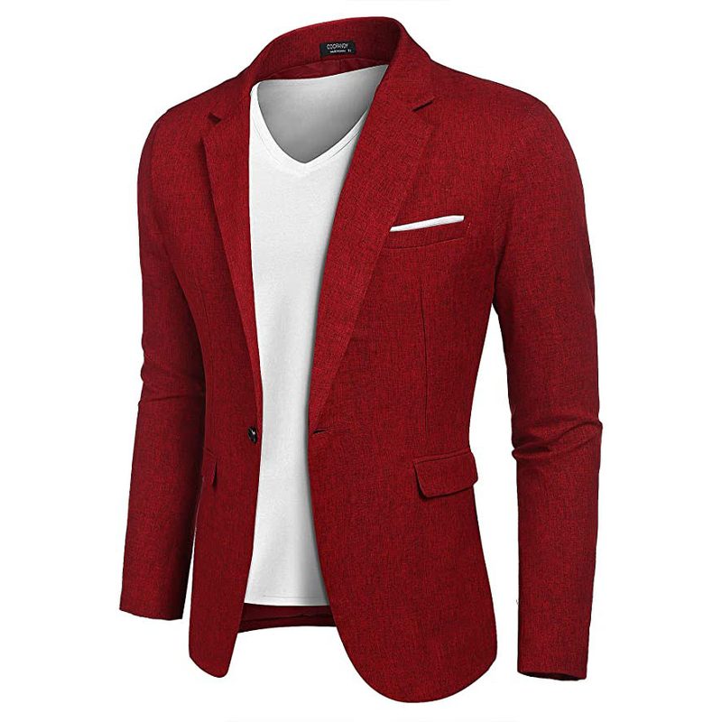 Coofandy Casual Blazer over a plain white shirt.