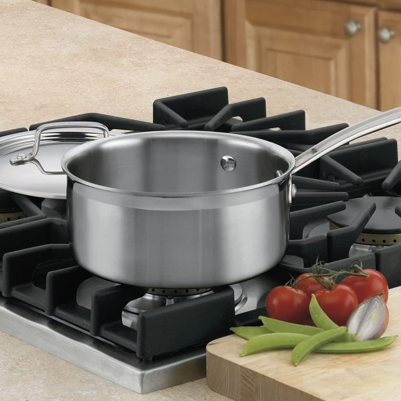 Cuisine-art-saucepan on gas burners.
