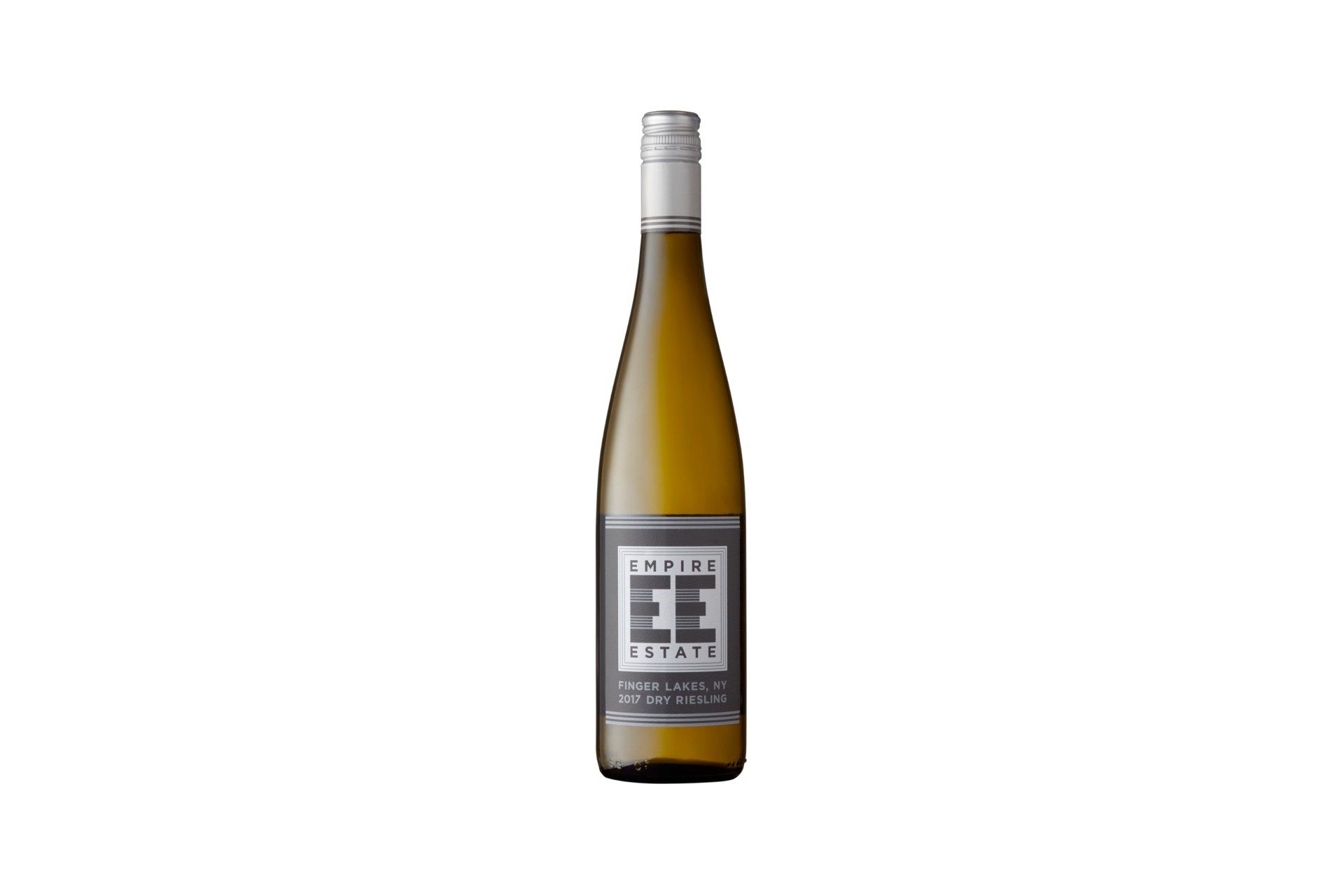 A bottle of Empire Estate 2017 Finger Lakes Dry Riesling.