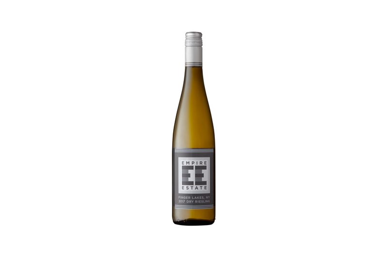 A bottle of Empire Estate 2017 Finger Lakes Dry Riesling.