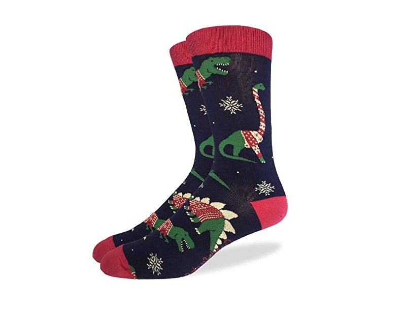 Good luck dinosaur socks.