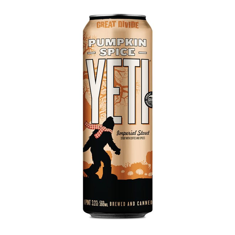 A can of Great Divide Brewing Pumpkin Spice Yeti Imperial Stout.