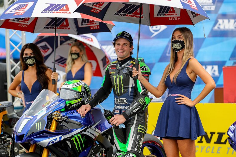 A racer after a motorcycle race