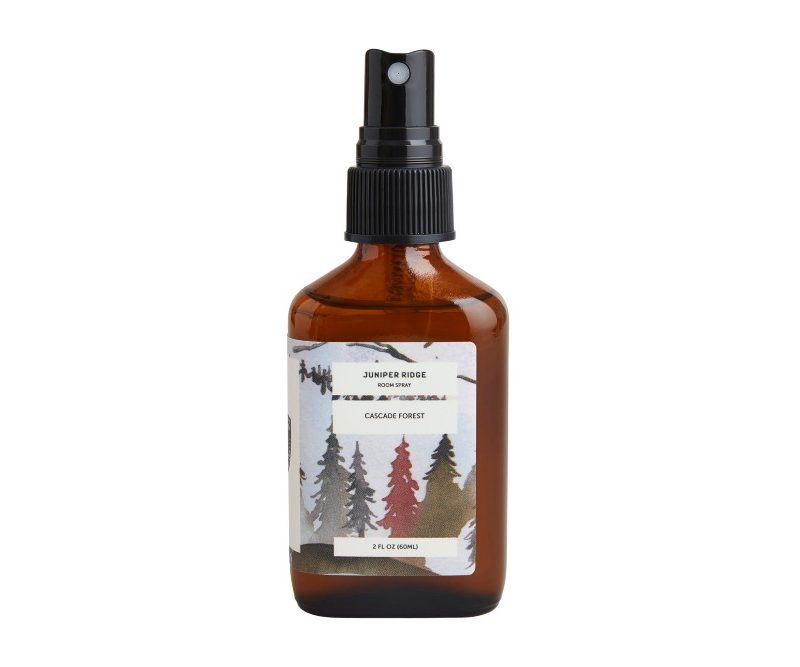 A spray bottle of Juniper Ridge Cascade Forest Room on a white background.