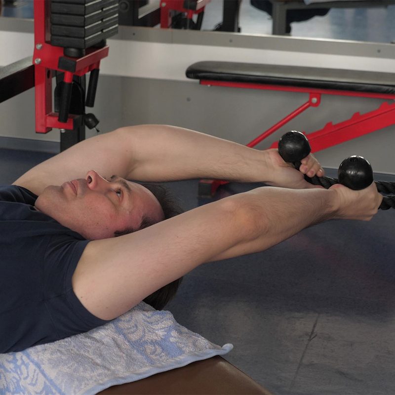 Man doing the pullover exercise