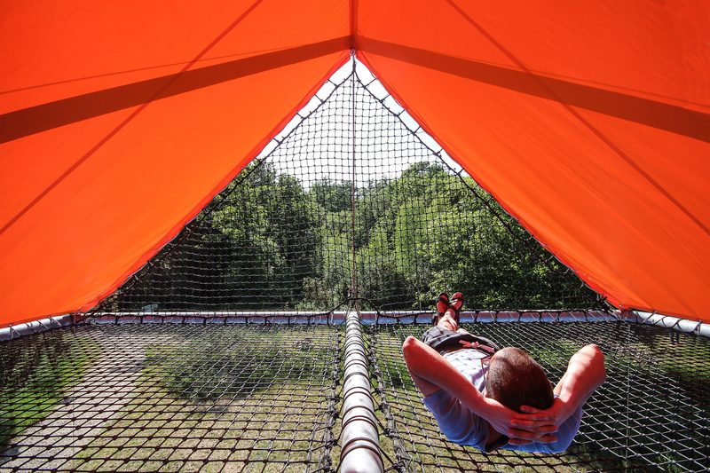 SuperPausee Macro Tent with Outdoor Trampoline Balcony