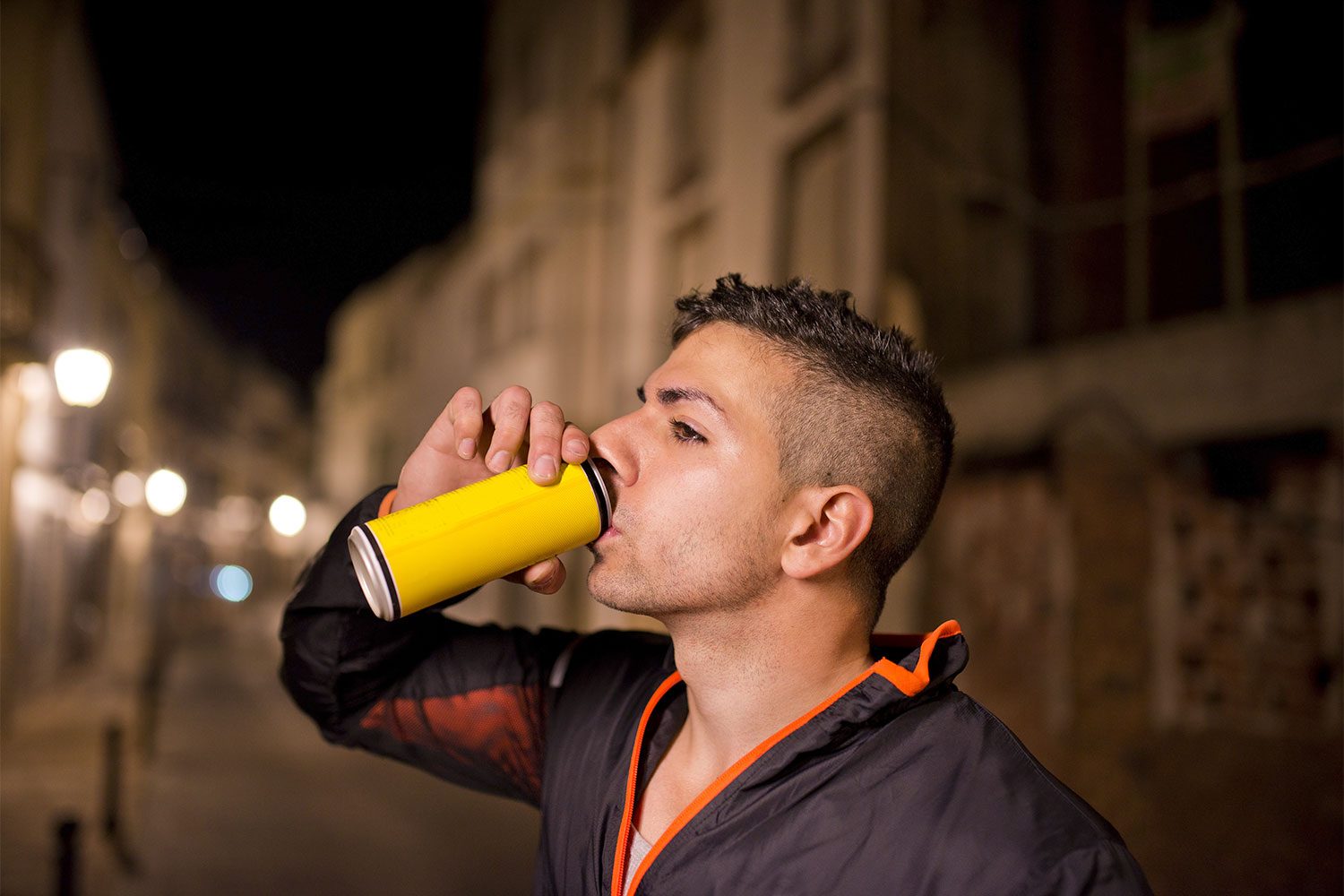 man drinking