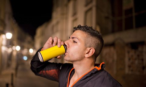 man drinking