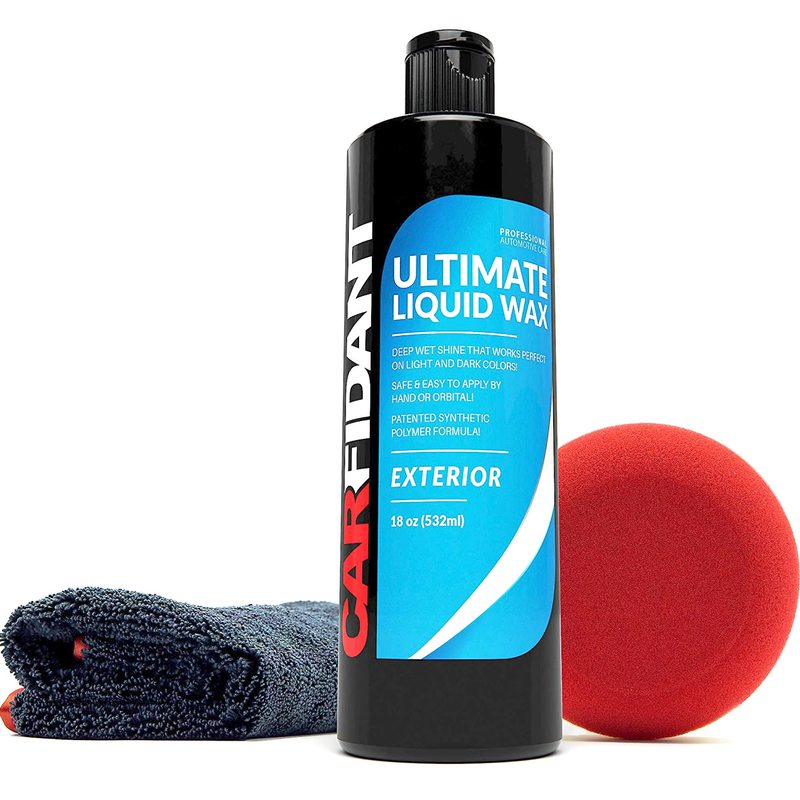 A bottle of Carfidant Ultimate Liquid Wax.