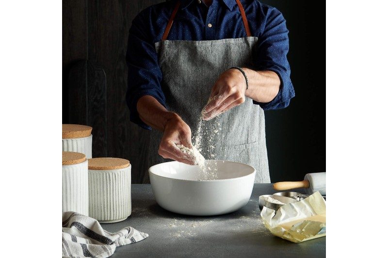 Crate & Barrel Chambray Grey Apron