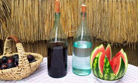how to make moonshine bottles of wine and on the table