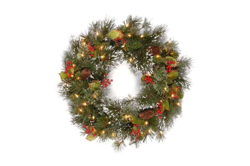Wintry Pine Christmas Holiday Wreath