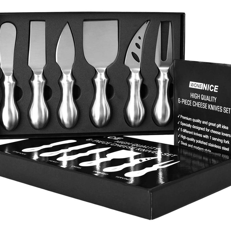 WoneNice Premium 6-Piece Cheese Knives Set