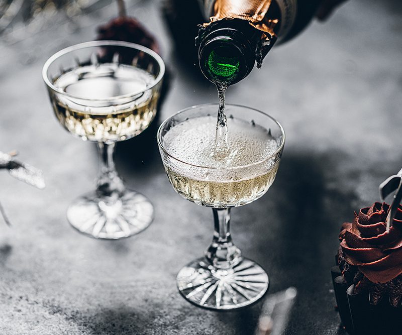Champagne in glasses