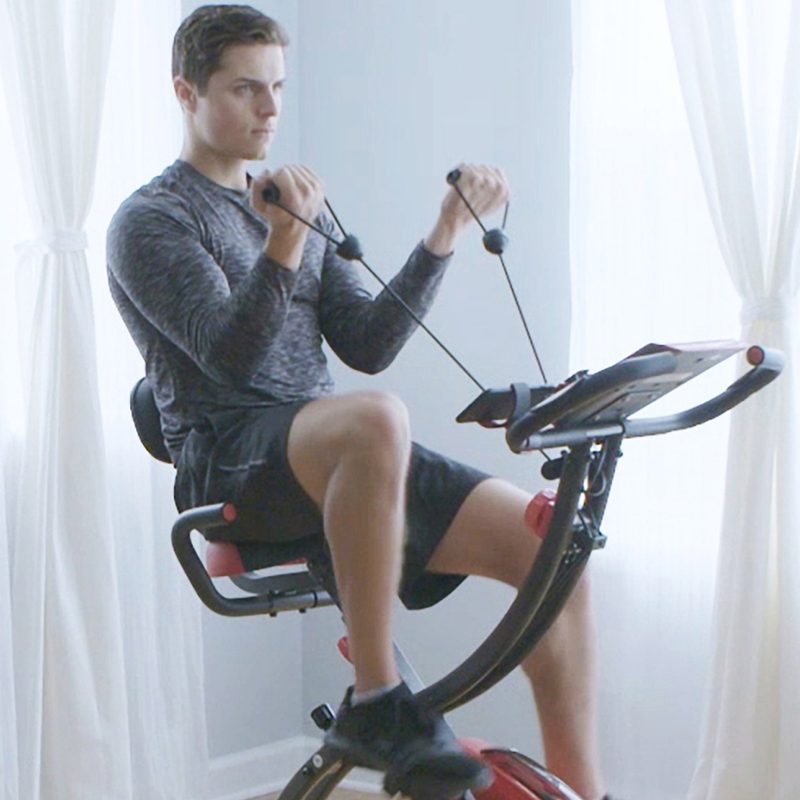 Man working out at home.
