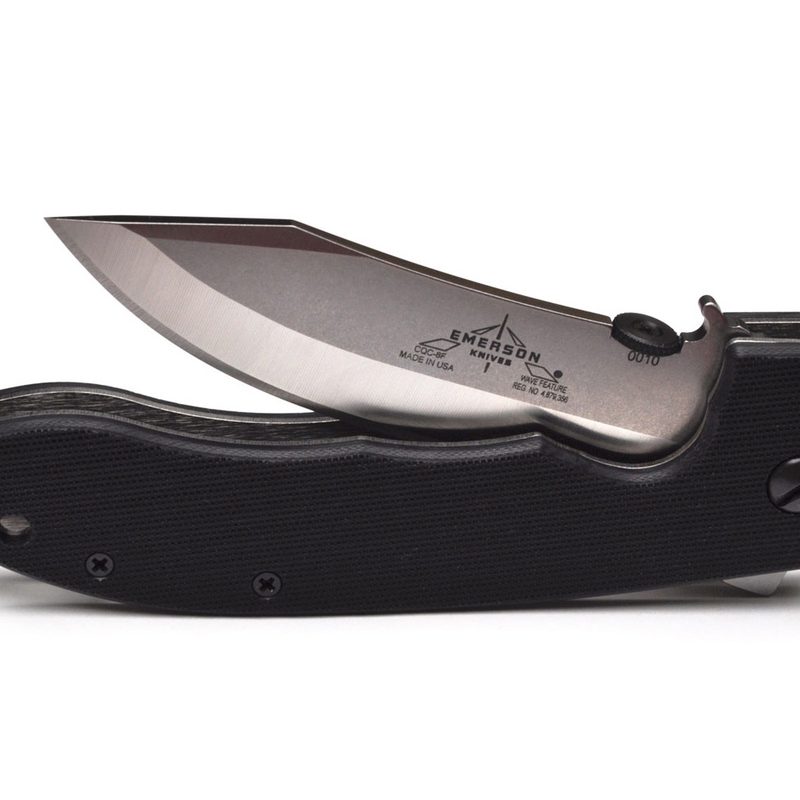 Emerson Knives CQC-8 Flipper knife on a plain white background.