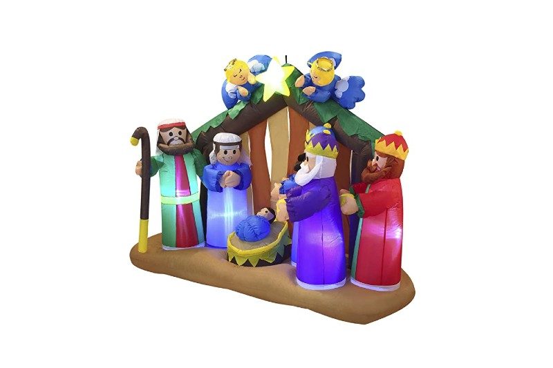 Joiedomi 6 FT Long Christmas Inflatable Nativity Scene