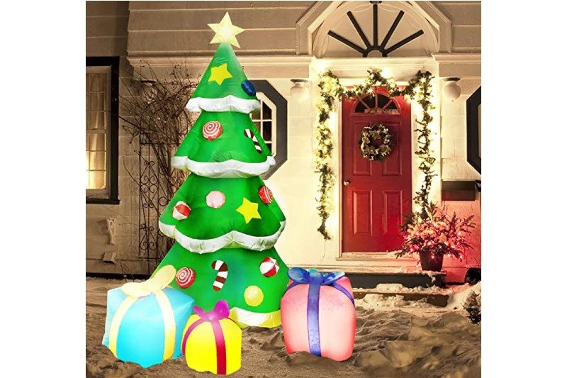 Joiedomi 7 Foot LED Light Up Giant Christmas Tree Inflatable