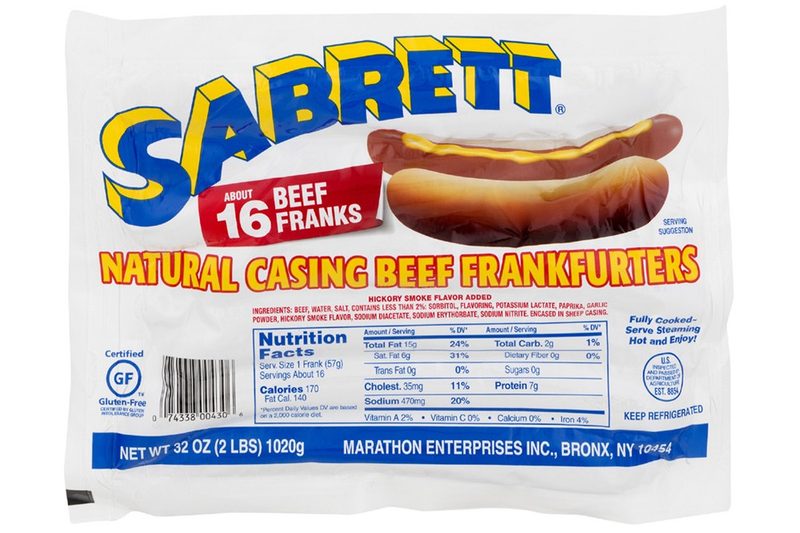Sabrett Beef Hot Dogs Package