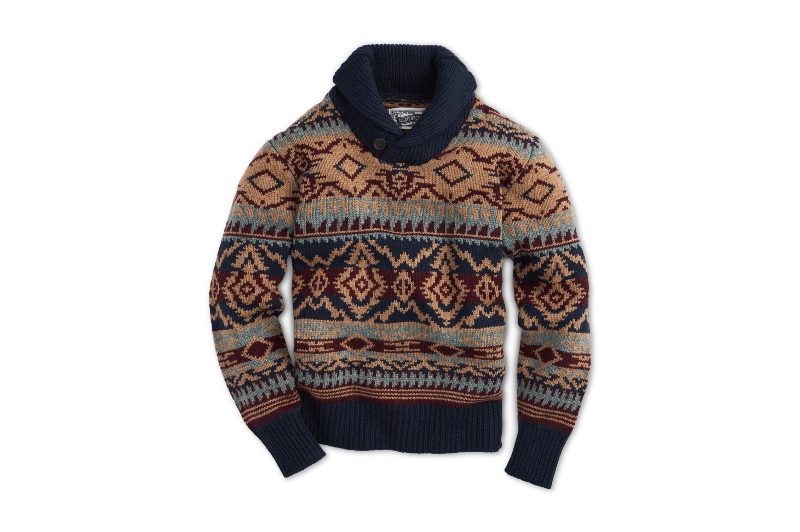 Schott NYC Shawl Collar Button Sweater