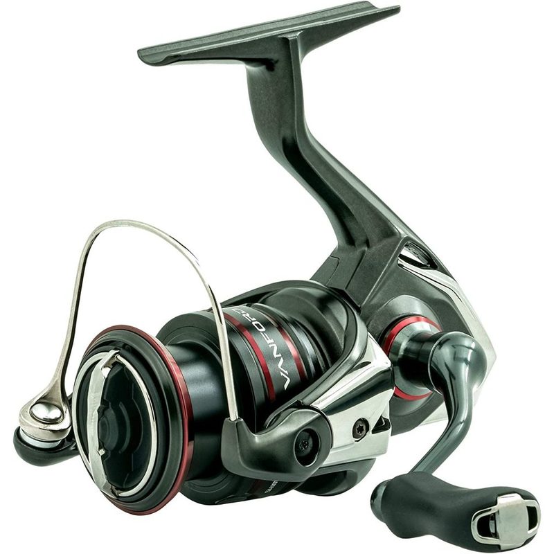 Shimano Vanford F Spinning Reel on a white studio background.