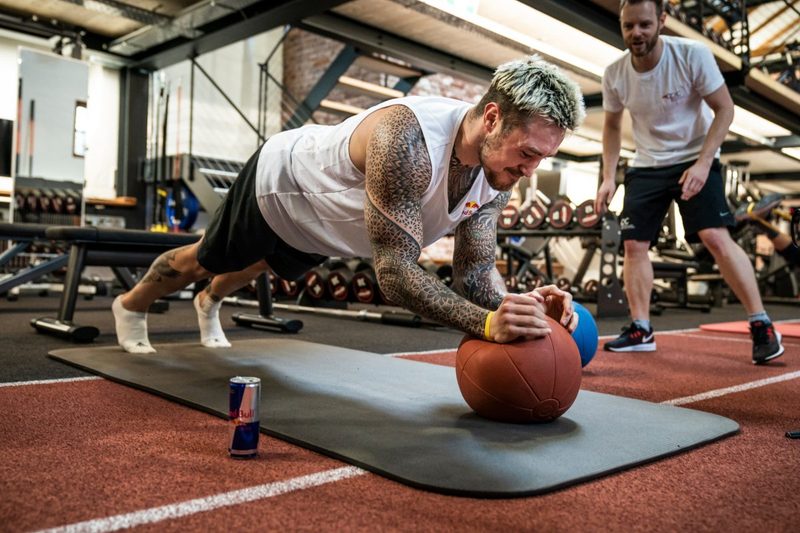 Man doing core exercises