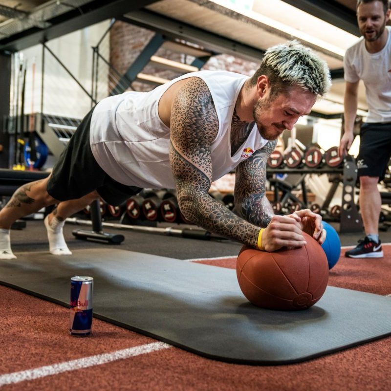 Man doing core exercises