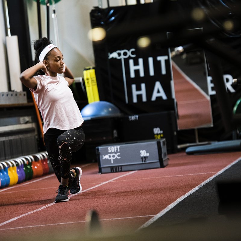 Exercising in the gym