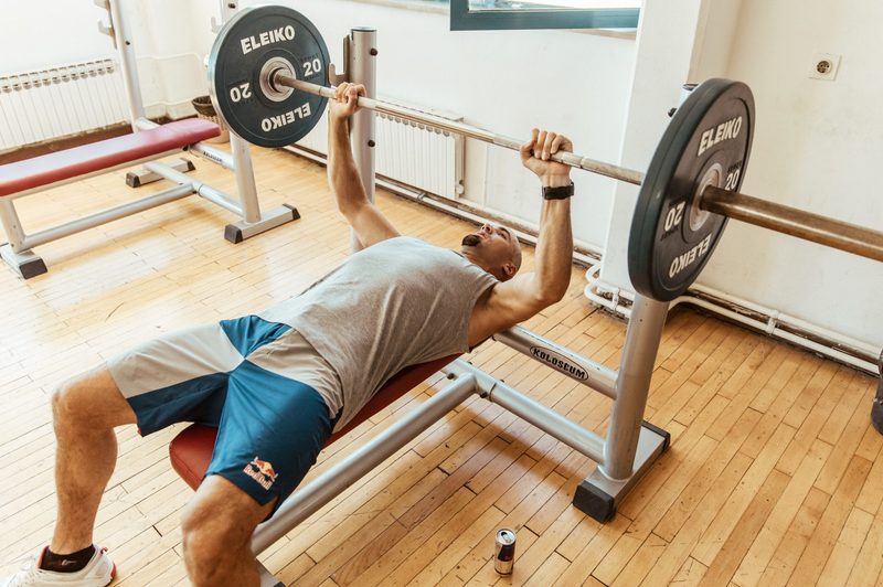 Man doing bench presses