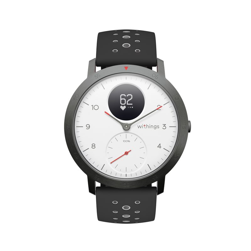 Withings Steel HR Sport watch on a white backdrop.